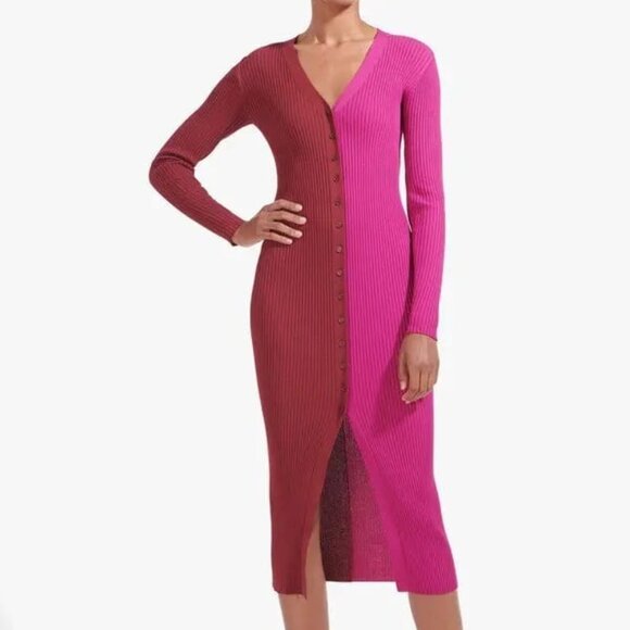 Staud Shoko Sweater in Fuchsia/Bordeaux Size Small - Picture 1 of 4